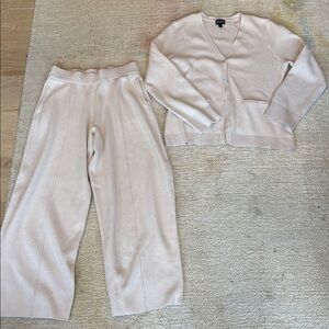 Cato Soft Light Pink Sweater Cardigan and Knit Pants Set